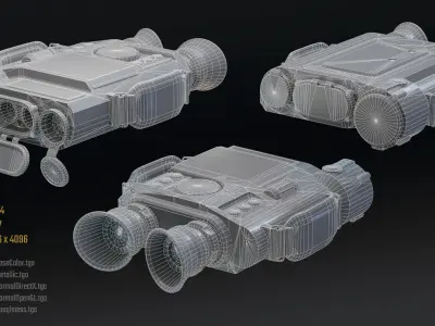 Military Recon Set - Binoculars and Laser Designator Low-poly 3D model