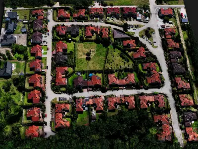 small town buildings area drone PBR photogrammetry FREE Free low-poly 3D model