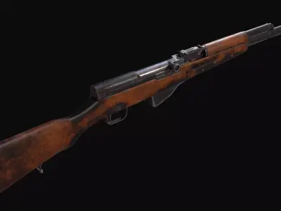Old soviet semi automatic rifle SKS Free low-poly 3D model