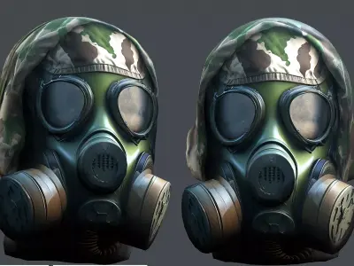 Gas mask helmet 3d model military combat Low-poly 3D model Low-poly 3D model 3
