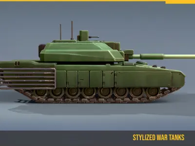 Stylized Tank Leclerc Low-poly 3D model