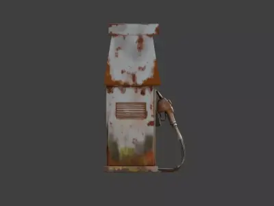 Rusty Modern Gas Station Pump Low-poly 3D model