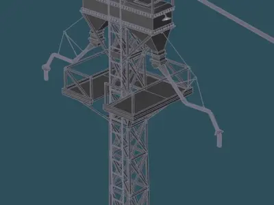 railway towers Low-poly 3D model