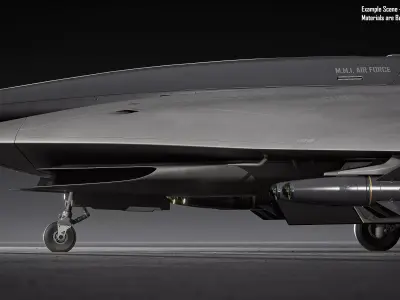 Missile Jet Drone Concept 3D model