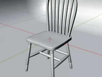 Chair - Antique Wooden with 4K PBR Oak Texture 3D model