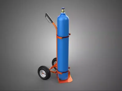 PORTABLE GAS BOTTLE CYLINDER TANK HAND TROLLEY TRUCK DOLLY CART 3D model