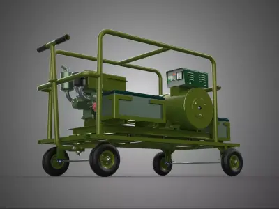 MILITARY FIELD GENERATOR SET TACTICAL BATTLEFIELD WAR SUPPORT KW 3D model