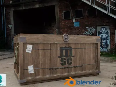 Shipping crates  Low-poly 3D model