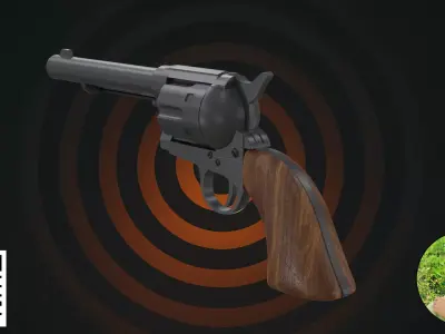 Antique Western Revolver - Classic Six-Shooter Pistol 3D model