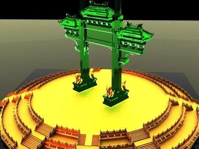 Chinese Gate 3D model