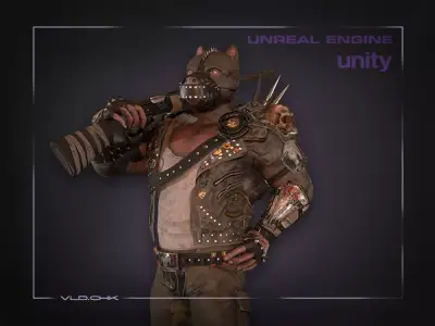 DogMan unreal engine unity Low-poly 3D model