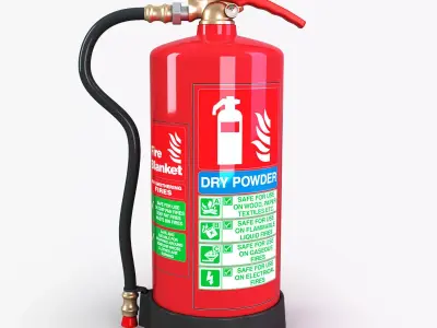 DRY Power fire extinguisher Low-poly 3D model