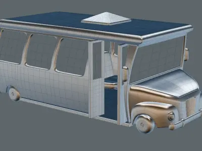 Cartoon bus 3D model get