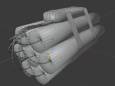 Dynamite phone bomb Low-poly 3D model
