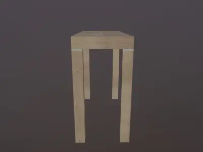Wooden Table Low-poly 3D model 3
