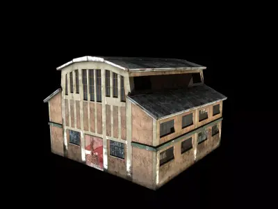 Warehouse wooden house Low-poly 3D model purchase