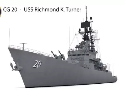 CG 20- USS Richmond K Turner Low-poly 3D model
