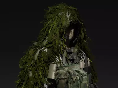 Military Ghillie Suit - Game Ready Low-poly 3D model by stahleric903