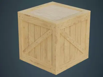 Wooden Box 1A Low-poly 3D model