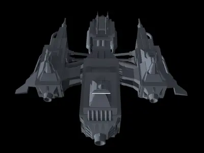 Low-poly space ship Free low-poly 3D model