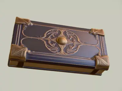 ornate leather-bound book 3D Game Ready Model 3D model