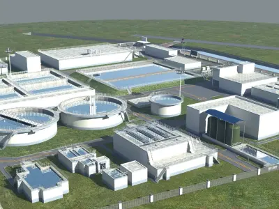 Sewage Water Treatment Station 3D model