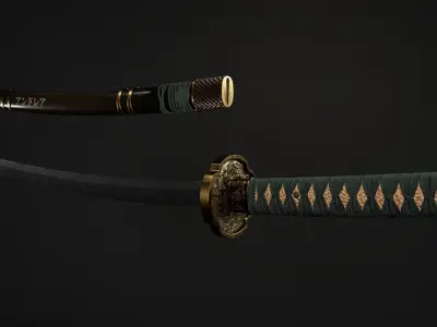 Samurai Katana Low-poly 3D model purchase