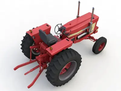 International Harvester 1468 Tractor 1972 3D model