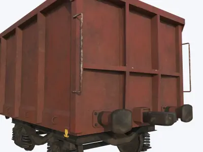 Railcar Open Top Low-poly 3D model