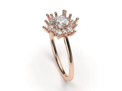 solitaire with ring sizes  9 part S10 3D print model
