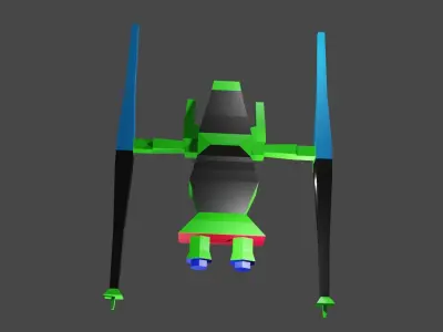 Low Poly Spaceship helicopter 3D model
