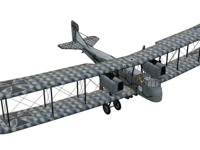 Gotha GV Historic Bomber Low-poly 3D model