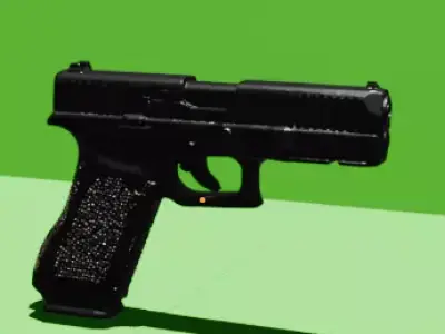 Pistolet militaire noir realiste 3D Model Low-poly 3D model
