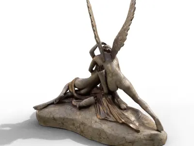 Lovers sculpture Low-poly 3D model