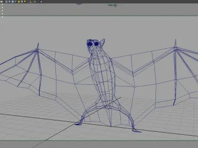 bat 3d model two bats flying 3D model