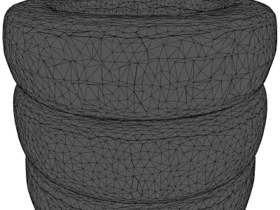 Realistic Stacked Car Tires Set 3D model