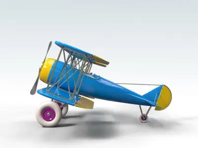 Toy Airplane PBR Low-poly 3D model