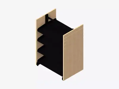 Shelving - Library - Integral - Metal Low-poly 3D model