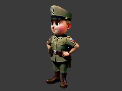 World War I Soldier Low-poly 3D model purchase