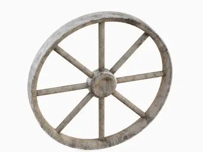 Western Wooden Wheel Set 3D model