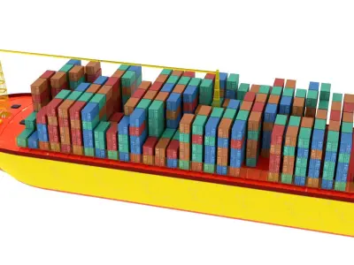 Container Ship  Low-poly 3D model