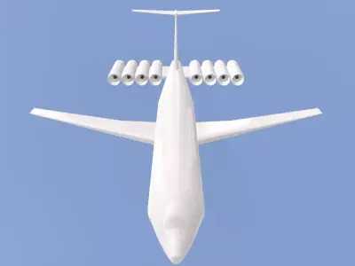 Fictional Ground-effect vehicle Ekranoplane Jetliner Low-poly 3D model
