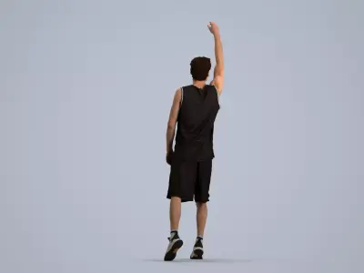 00505Liam006 - Adult Caucasian man waving in basketball attire 3D model