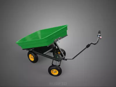ELECTRIC MOTOR HAND CART TROLLEY WAGON DUMP TRAILER WHEELBARROW 3D model