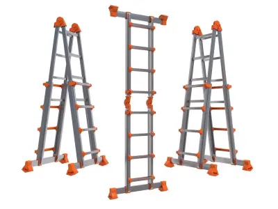 Foldable stepladder 3D model