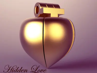 Hidden Love Pendant 3D model