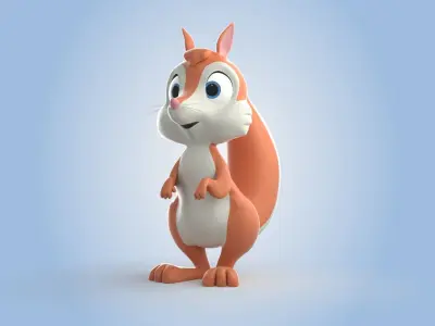 Squirrel cartoon 3D model