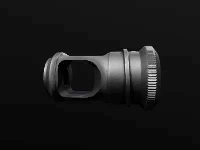AAC Titan-QD Fast-Attach 338LM Silencer and Muzzle Brake Low-poly 3D model