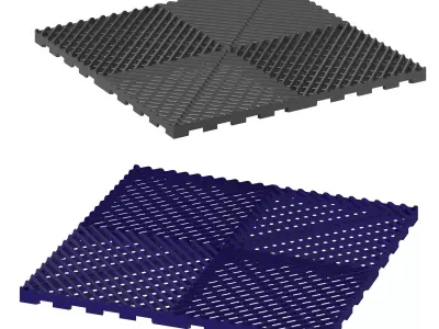 Display with modular plastic flooring 3D model