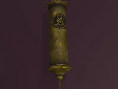 Vintage Medieval Medical Syringe  Free low-poly 3D model